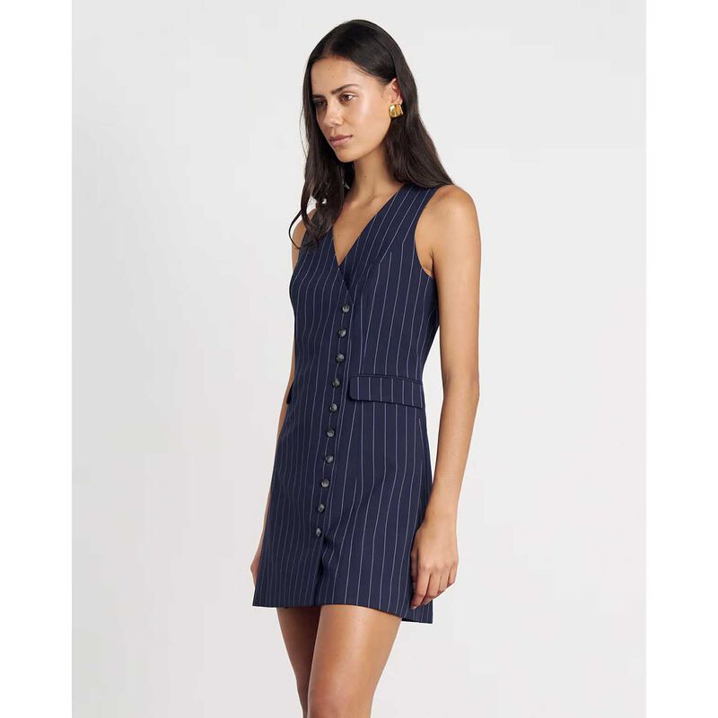 JAG Gia Pinstripe Asymm Dress image number 3
